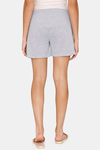 Rosaline Geo Blooms Knit Cotton Sleep Shorts - Grey Melange — thumbnail 5